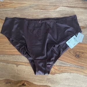 Ulla Popken Pantie Lace Detail‎ Chocolate Brown Plus Size 5X 28/30 NWT